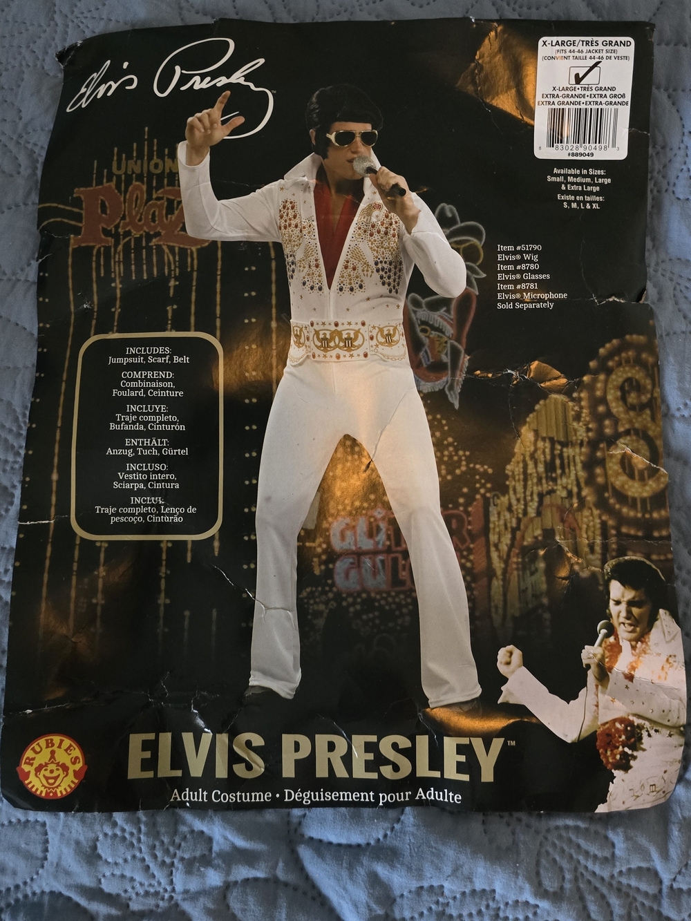 XL ELVIS White Jumpsuit Men Costume Jumper
